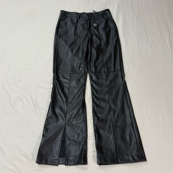 Kut From the Kloth Women’s Faux Leather Ellery Front Slit Flare Pants Size 4 - Picture 5 of 13
